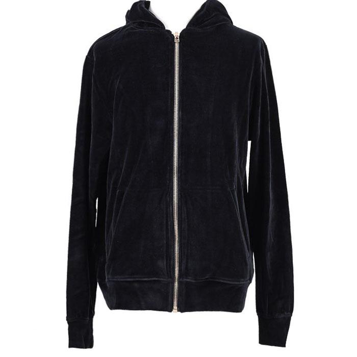 IH NOM UH NIT Women’s Velour Back Logo Zip Hoodie Cardigan Black
