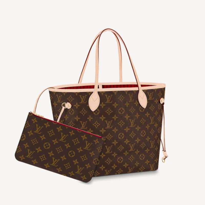 Louis Vuitton Monogram Neverfull MM Tote Bag Cherry Women