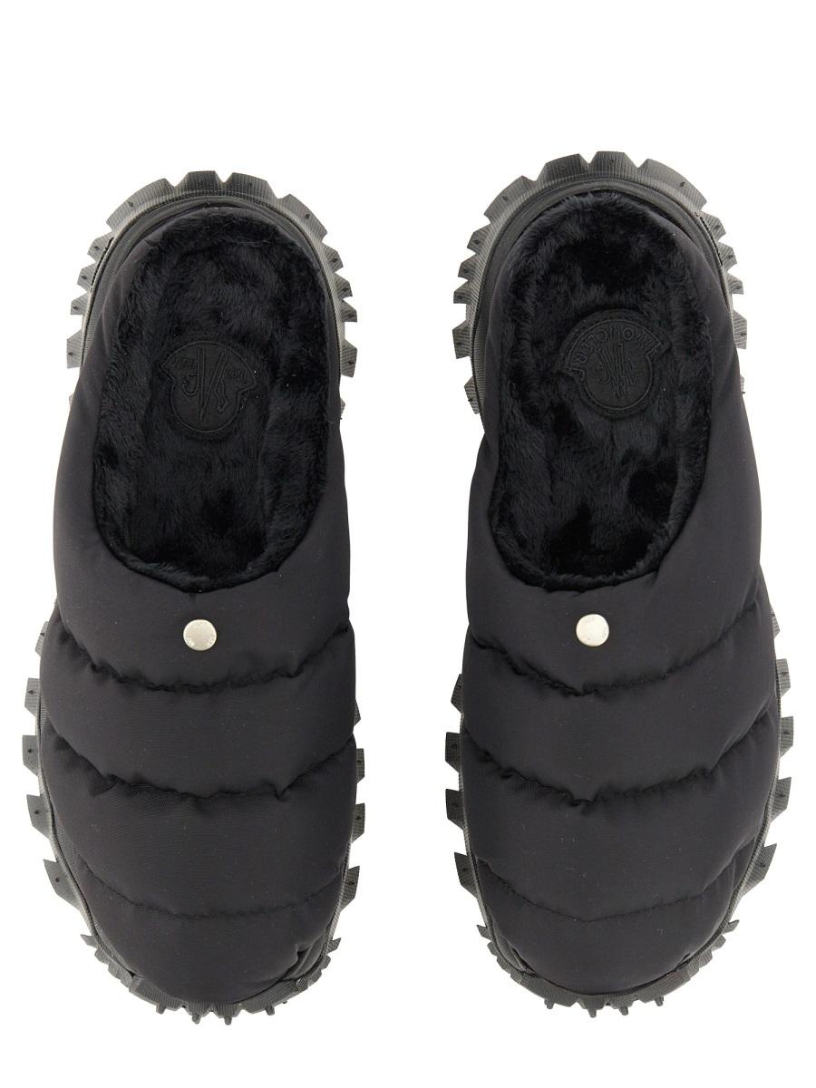 Moncler Black Leather Mules Slippers