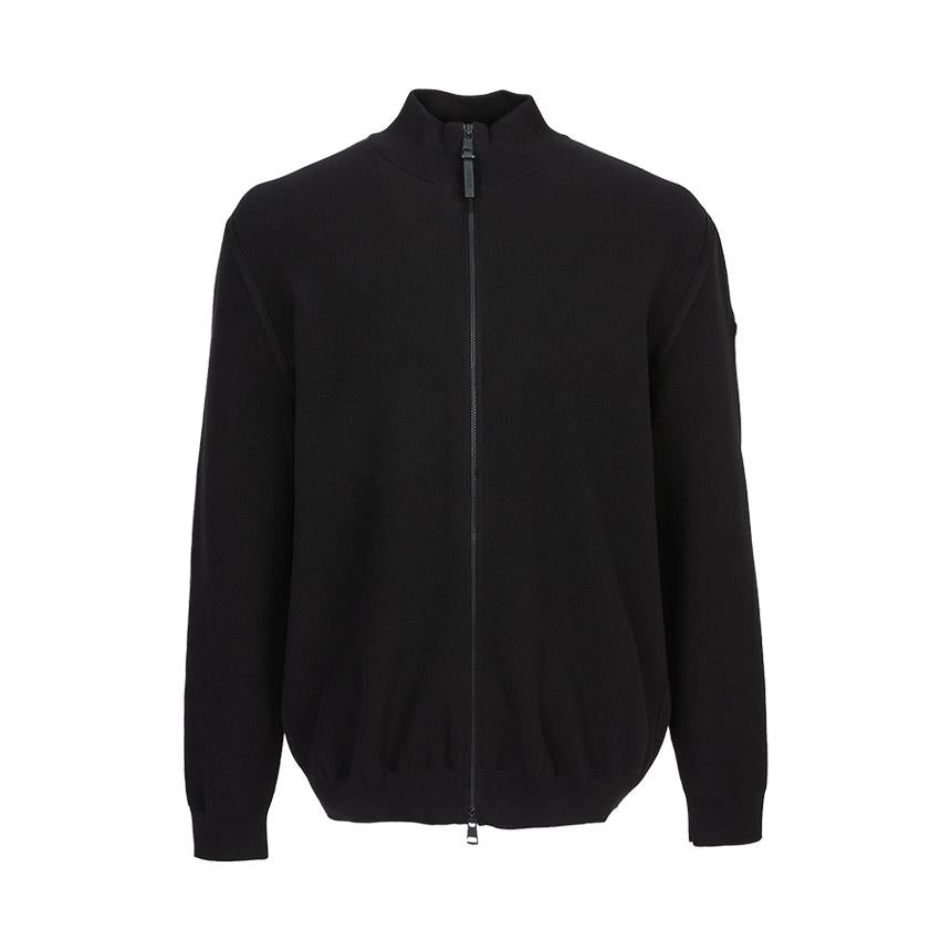 Moncler Men’s Zip-Up Knit Cardigan Black
