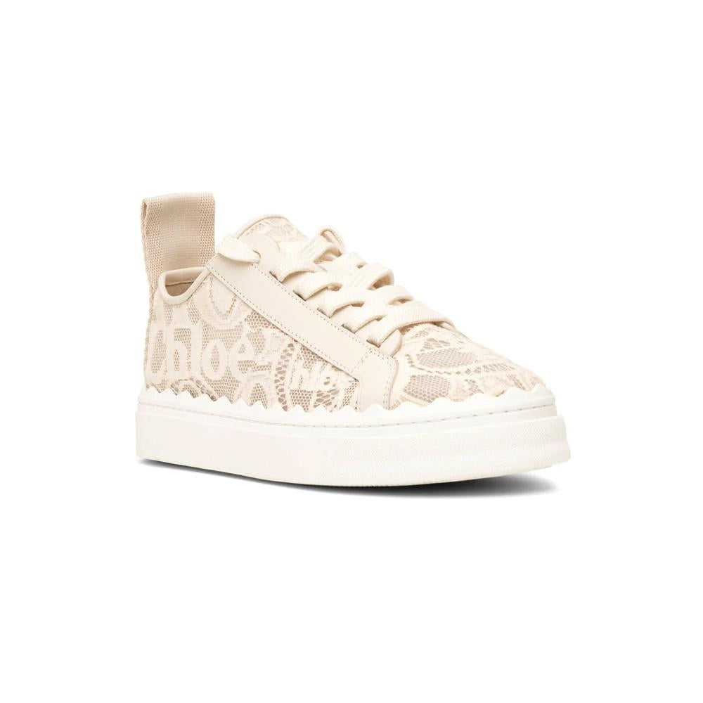 Chloe Lauren Lace Sneakers Mild Beige Low-Top Women’s