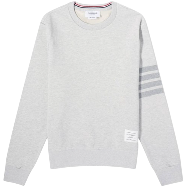 THOM BROWNE Tonal Diagonal Stripe Terry Sweatshirt Men Grey