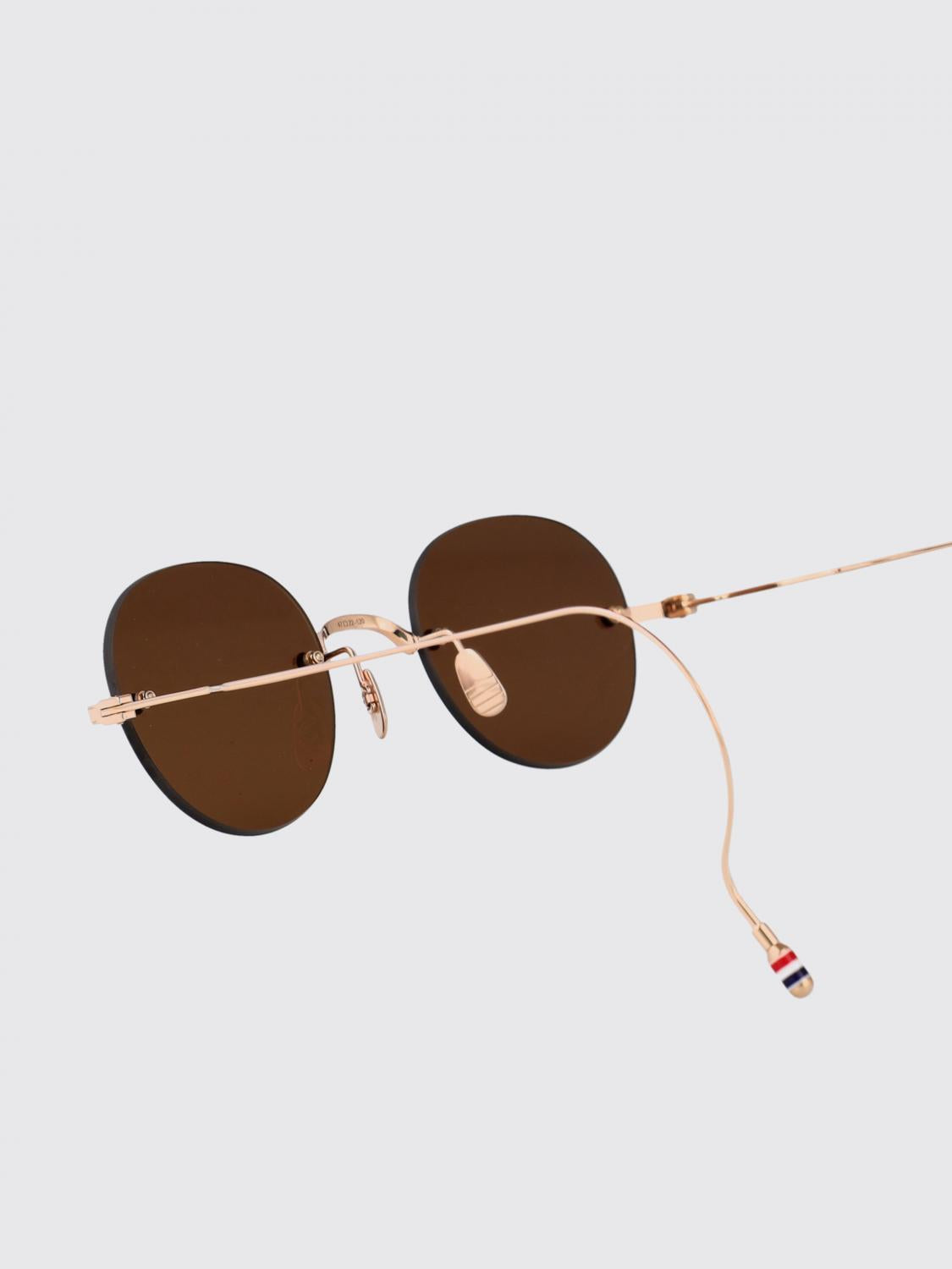 THOM BROWNE Gold Acetate Metal Round Sunglasses for Men