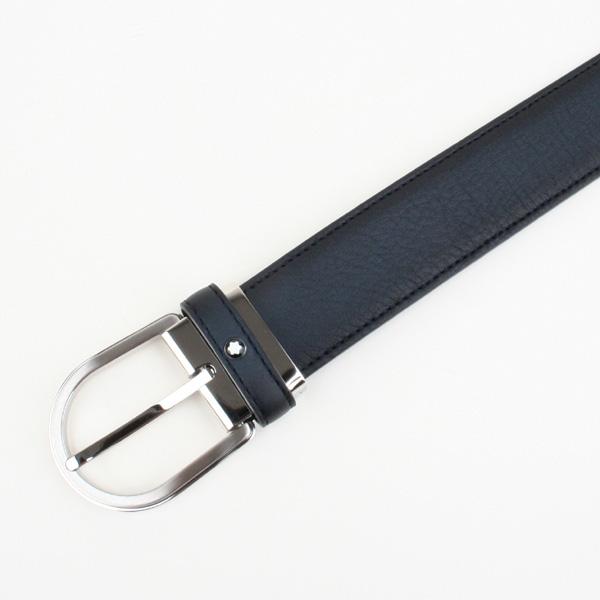 Montblanc Sfumato Patina Blue Leather Belt 35mm