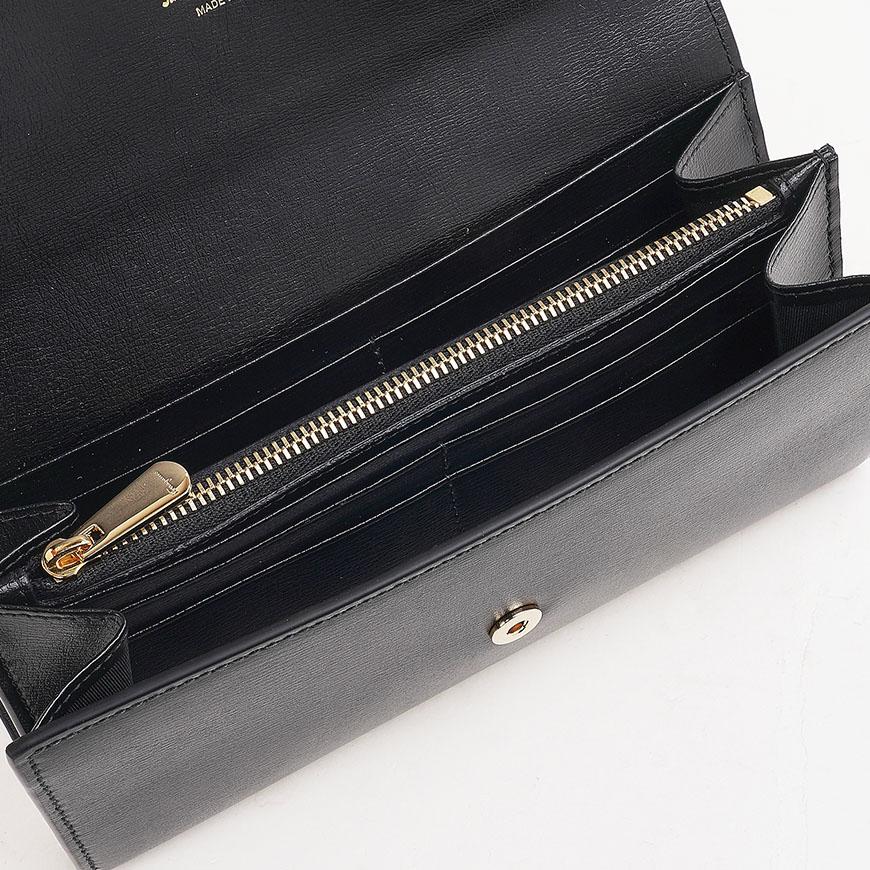 Ferragamo Vara Bow Long Wallet Black Leather Women’s