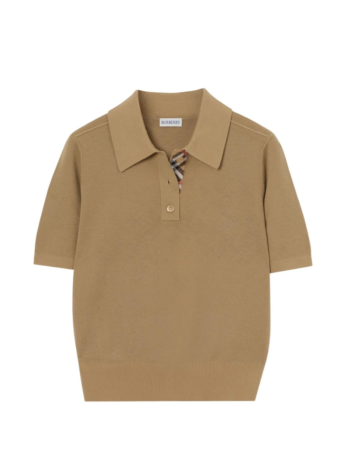 BURBERRY Short Sleeve Polo Shirt Women Cotton Classic Logo White