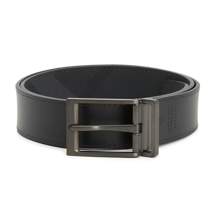 BURBERRY Check Reversible Leather Men’s Belt Brown/Black