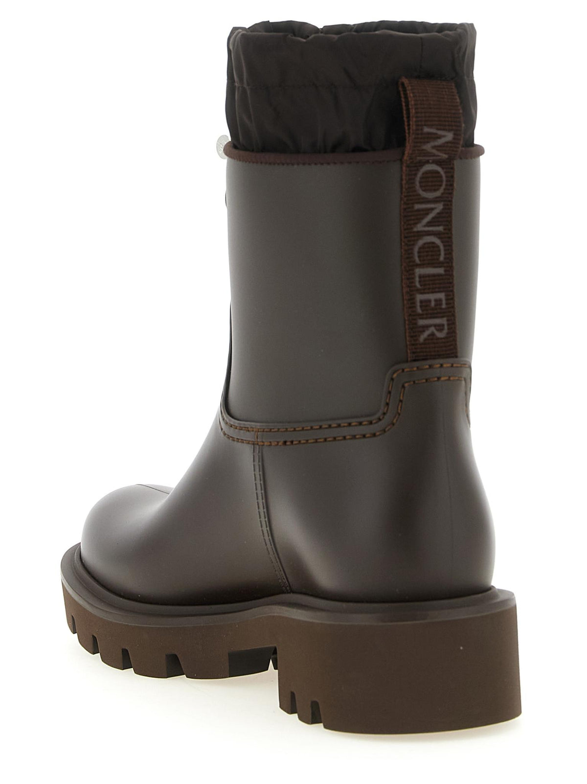 Moncler Black Leather Ankle Boots