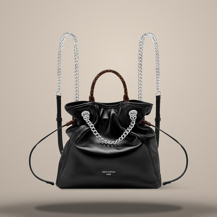 Louis Vuitton Off Duty Vibe Black Leather Backpack Shoulder Bag M25522
