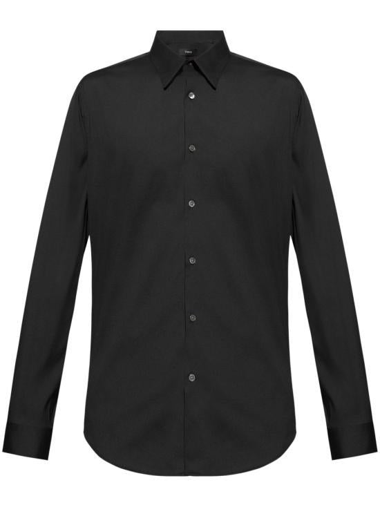 Theory Long Sleeve Shirt for Men A0674535 001 BLACK DOM