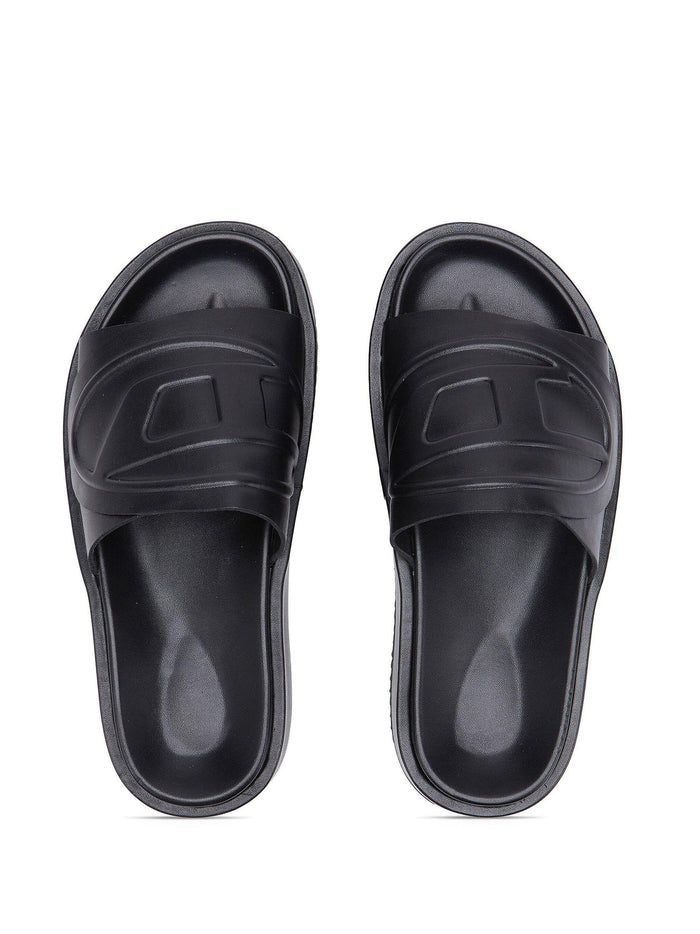 DIESEL Black SASLIDE D OVAL W Slide Sandals Unisex