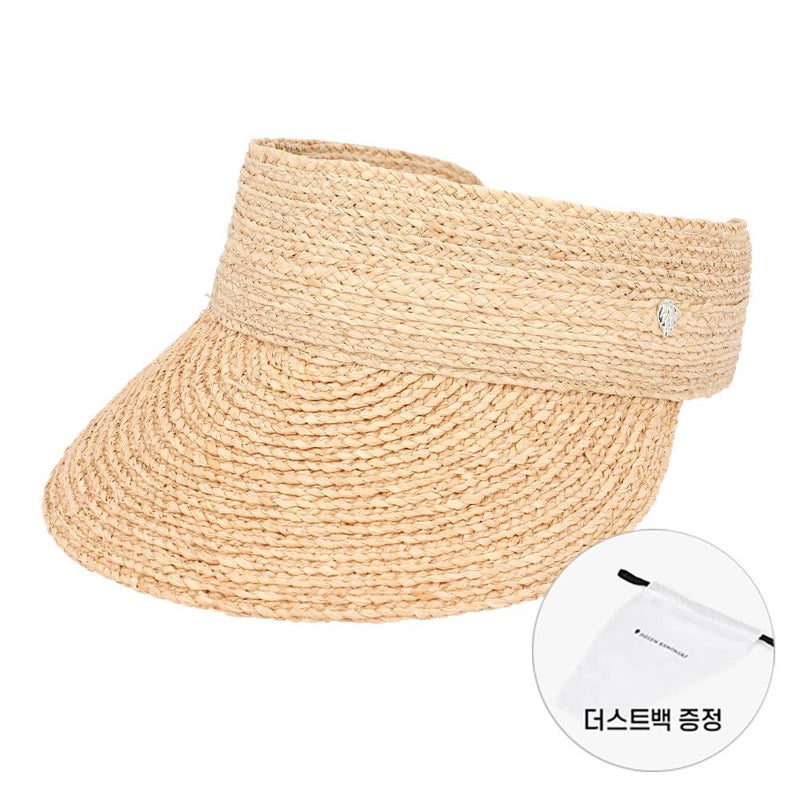 HELEN KAMINSKI Natural Raffia Visor Women’s Sun Cap HAT 52380
