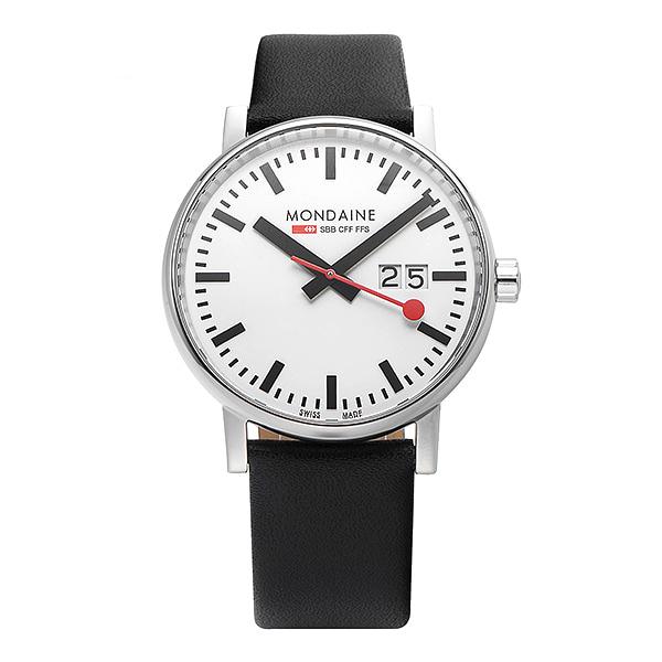 MONDAINE Black Leather Strap Men's Watch MSE 40210 LB