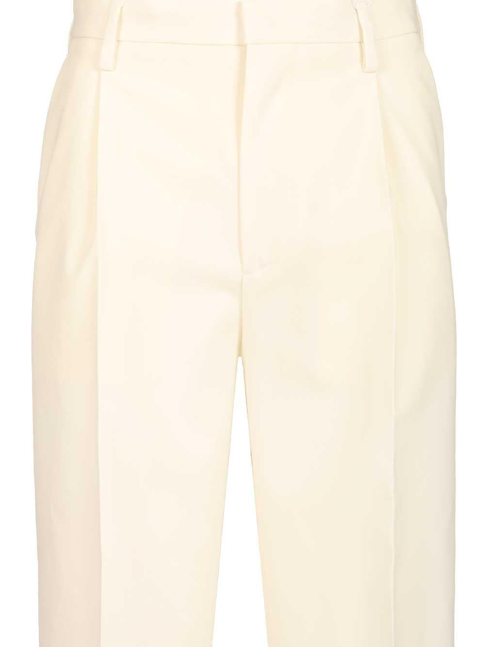 Maison Margiela Beige Wool Classic Trousers for Women
