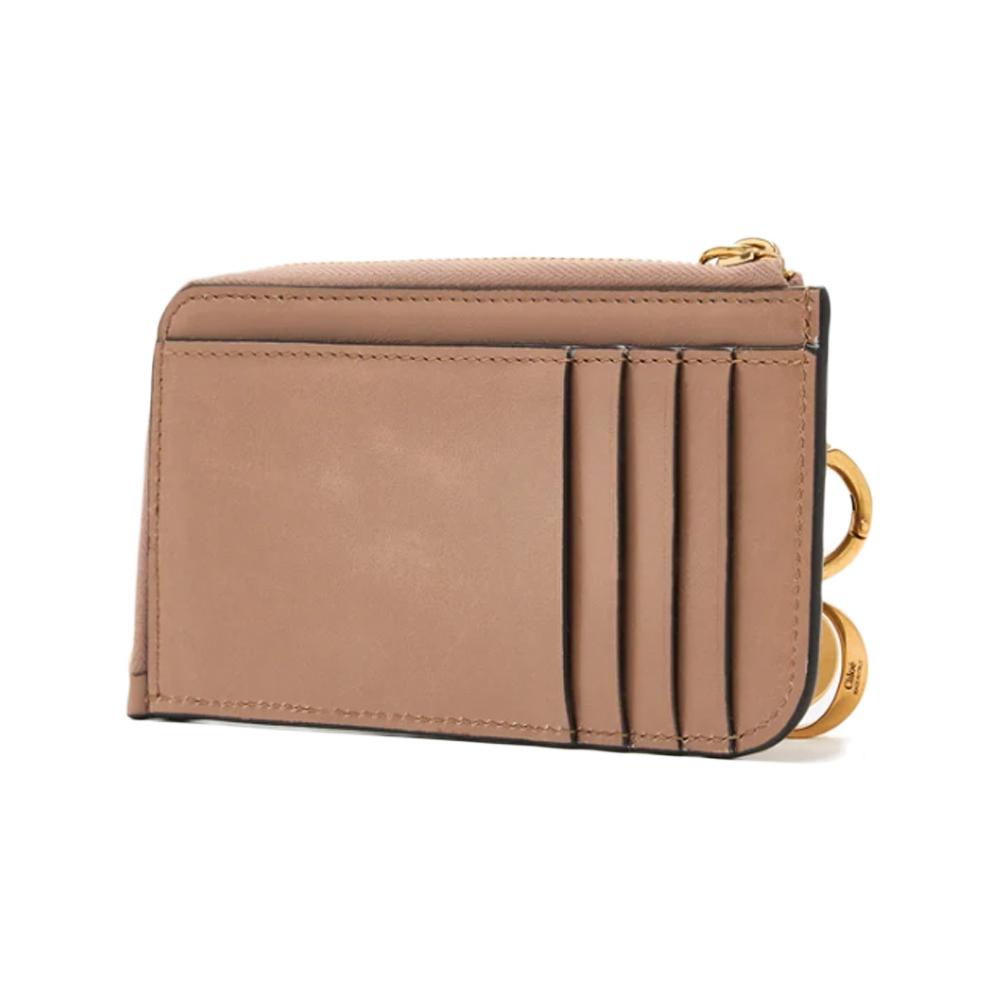 Chloe Alphabet Logo Small Coin Card Holder Wood Rose Wallet CHC25SP535O16 527