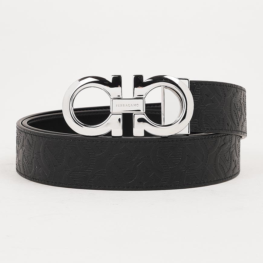 Ferragamo Men’s Gancini Reversible Leather Belt Black/Brown