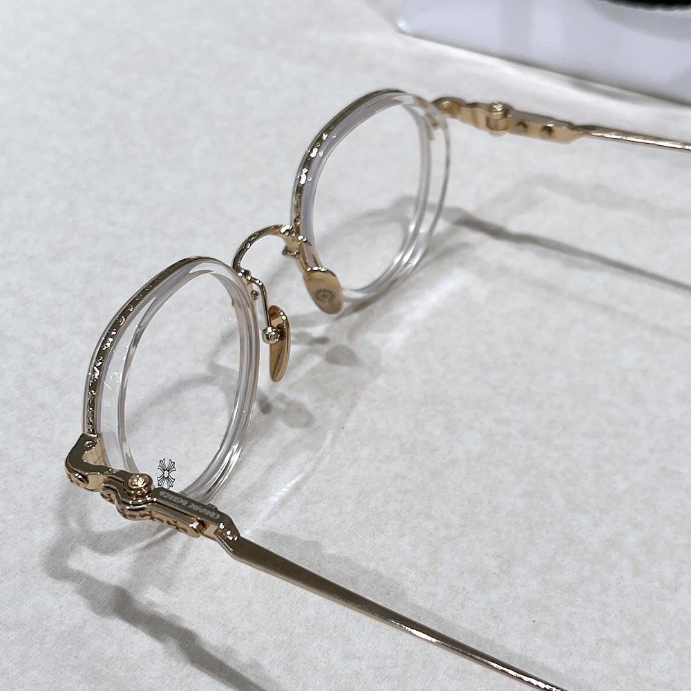 Chrome Hearts Crystal Gold-Tone Sextynine Eyeglasses Unisex