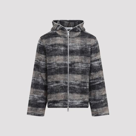 OUR LEGACY Night Woods Check Lofty Wool Full-Zip Hoodie Jacket