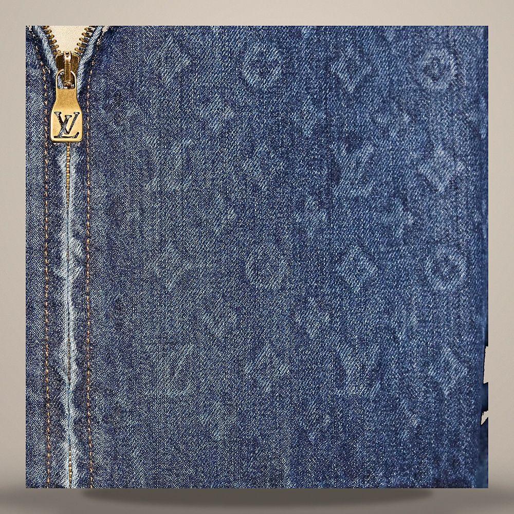 Louis Vuitton Women's Monogram Washed Denim Hooded Jacket Regular Fit