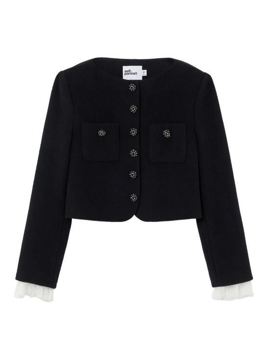 Self Portrait Black Tailored Jacket for Women PF26006J BLACK DOM