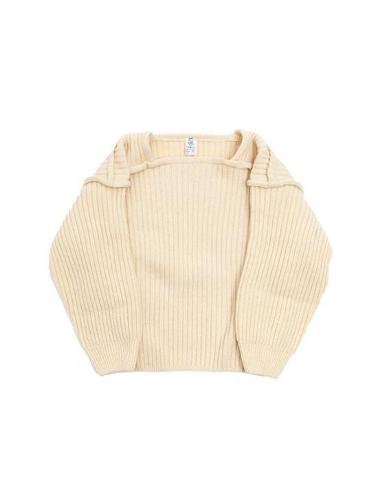 BASERANGE Round Neck Knit Sweater KCOSMWSP25 ECRU DOM