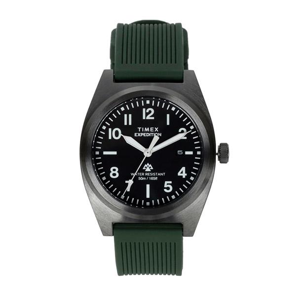 Timex Black Khaki Expedition Capstone Silicone Strap 39mm Watch TW2Y 18000