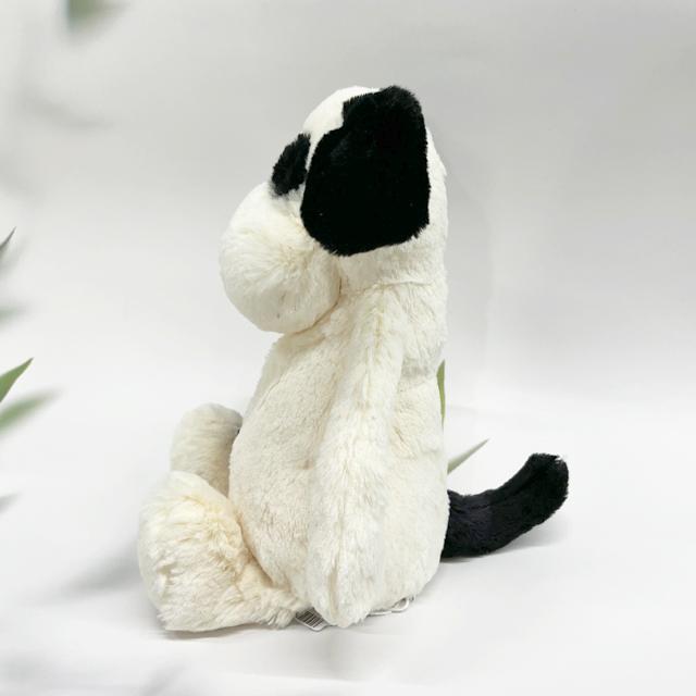 jELLYCAT Bashful Lufferty Black and Cream Puppy Big Medium Keyring