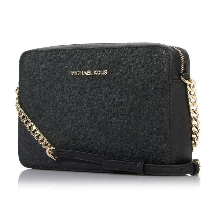 Michael Kors Jet Set Travel Large Crossbody Bag Black Leather