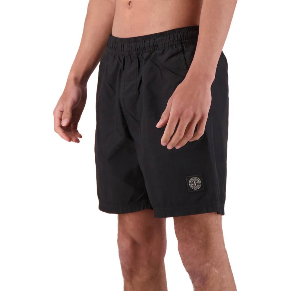 STONE ISLAND Men’s Black Cotton Drawstring Cargo Shorts