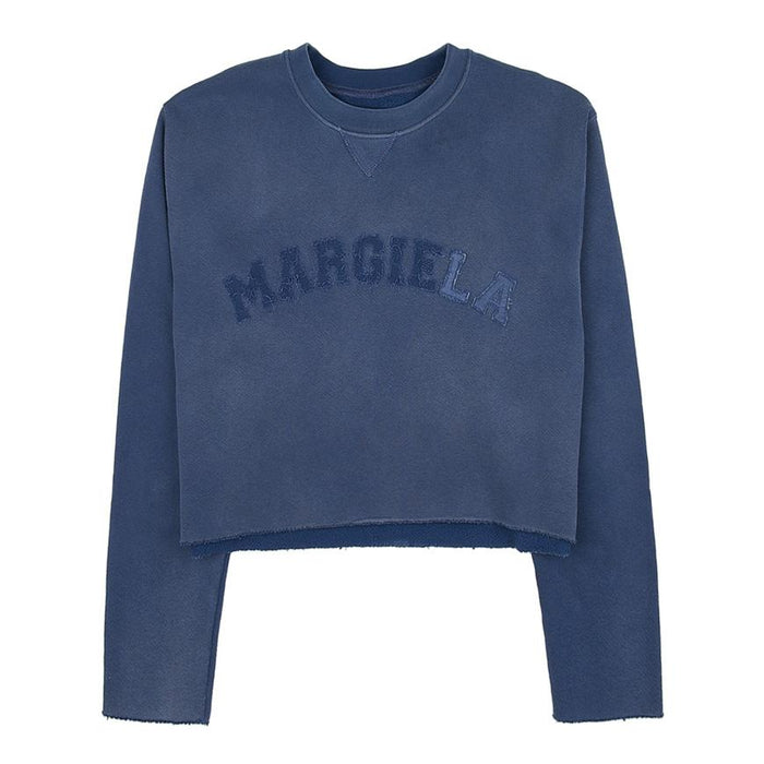 Maison Margiela Logo Vintage Cotton Crop Sweatshirt