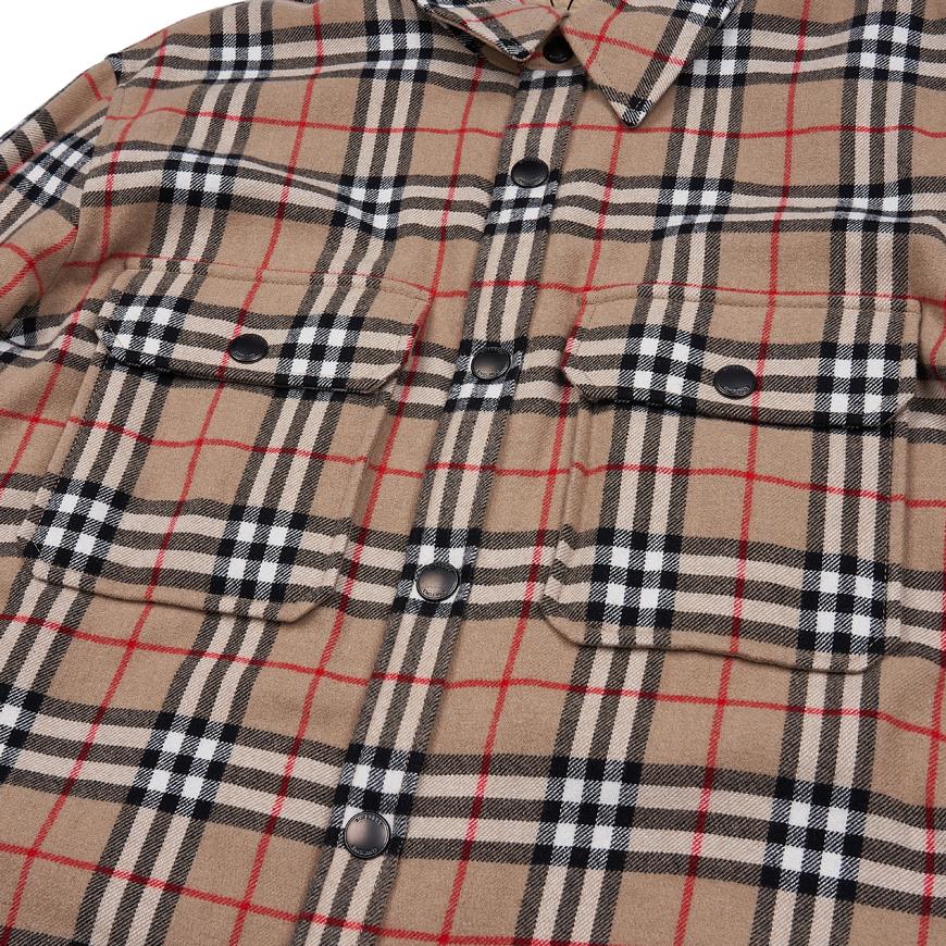 BURBERRY Men’s Embroidered Wool Blend Shirt Jacket 8043839 M CALMORE A7028
