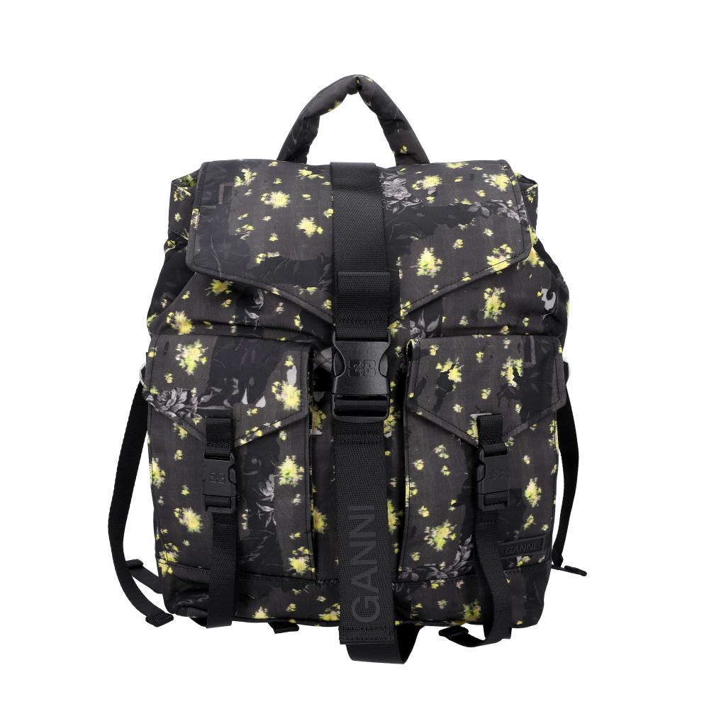 GANNI Floral Print Recycled Nylon Backpack B2010026 0FG