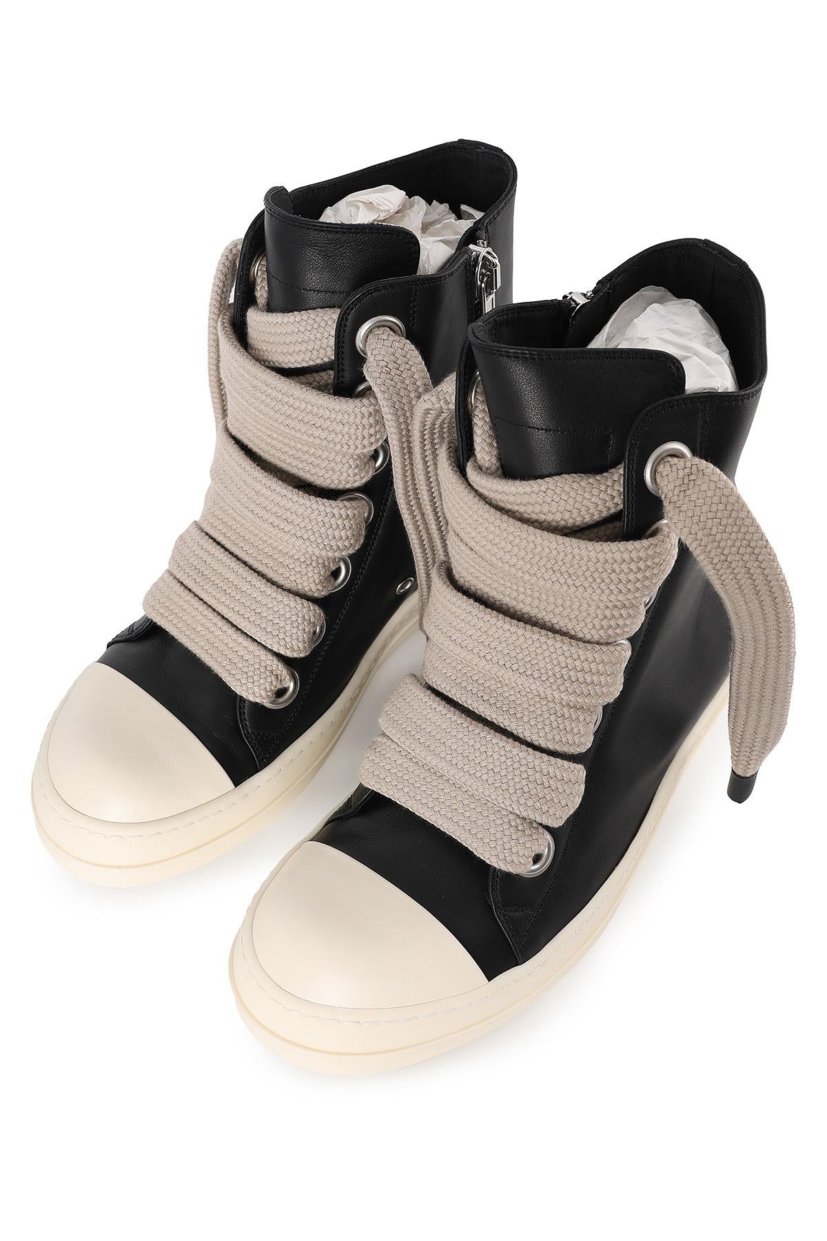 Rick Owens Jumbo Laces Rickdunk High-Top Sneakers Black Mil RU02D6892 LCOW2 9811