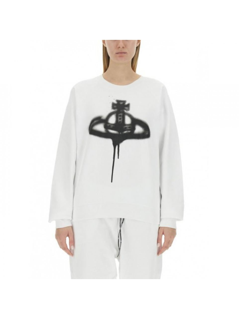 Vivienne Westwood Spray Orb Raglan Sweatshirt Men’s Black Cotton