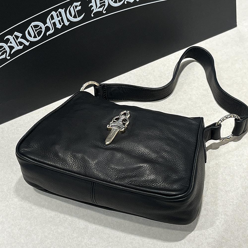 Chrome Hearts Chicken Nugget Leather Shoulder Bag Black Women
