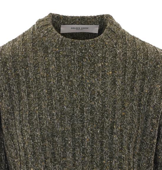 GOLDEN GOOSE Forest Green Wool Round Neck Sweater Men’s