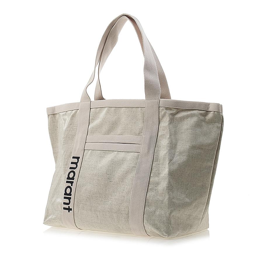 Isabel Marant Dawen Tote Bag Women Canvas Beige Black