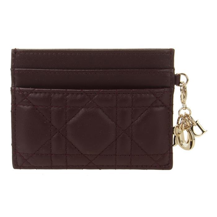 DIOR Lady Dior Freesia Leather Card Holder Wallet