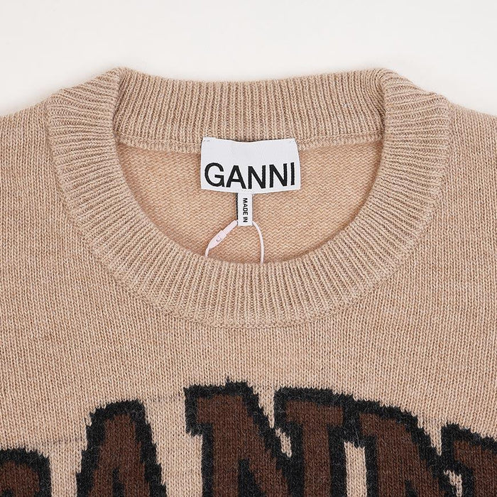 GANNI Women’s Graphic Wool Crewneck Sweater