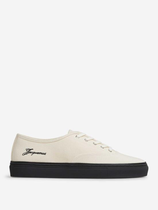 JACQUEMUS White Leather Low-Top Sneakers FOM00212AE00015 1PV GREIGE BLACK DOM