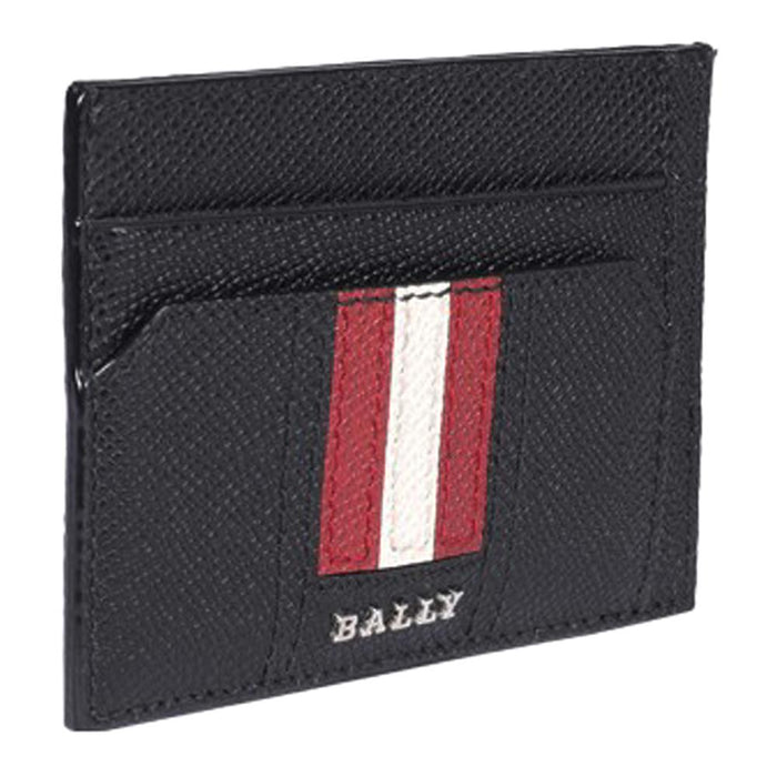 BALLY TARRIK Metal Logo Stripe Card Holder Wallet