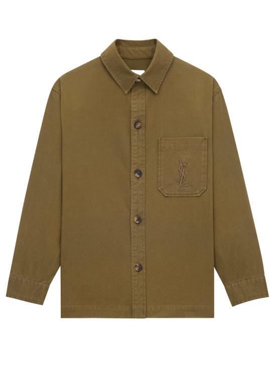 Saint Laurent Cotton Linen Gabardine Cassandre Overshirt Savan 852696 Y253W 2669