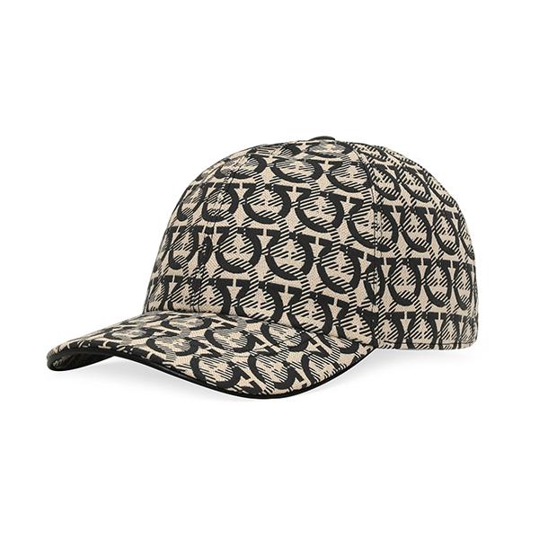 Ferragamo Gancini Logo Men’s Cap Black Cotton
