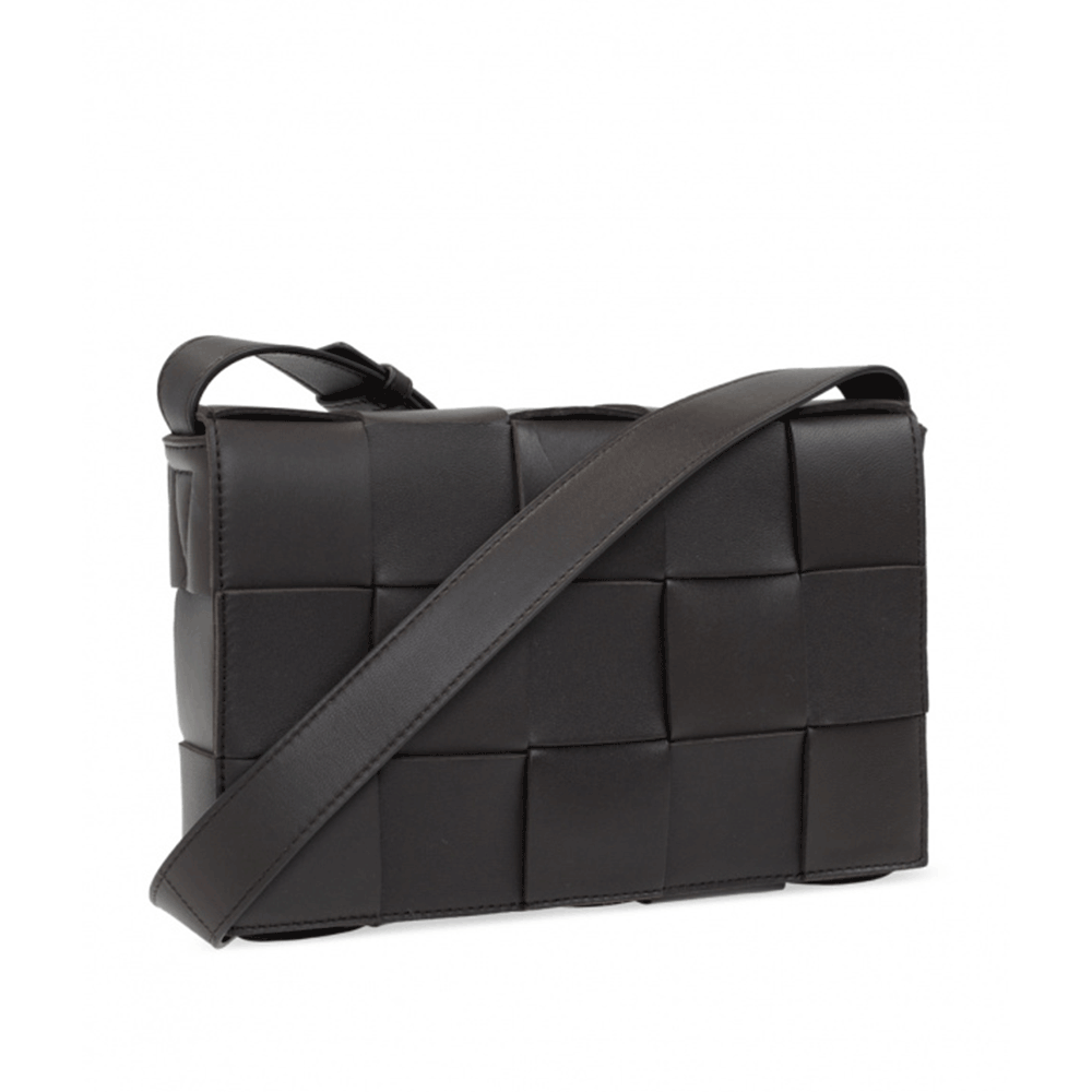 Bottega Veneta Intrecciato Leather Crossbody Bag Brown