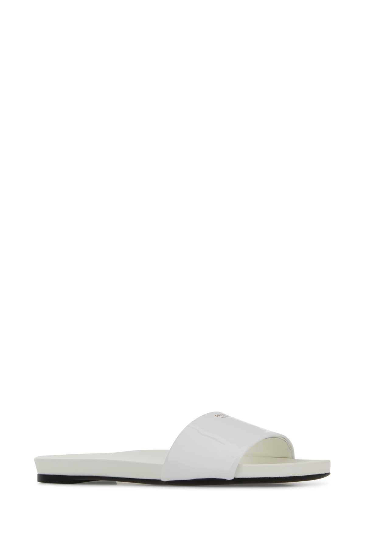 PRADA Black Leather Slide Sandals