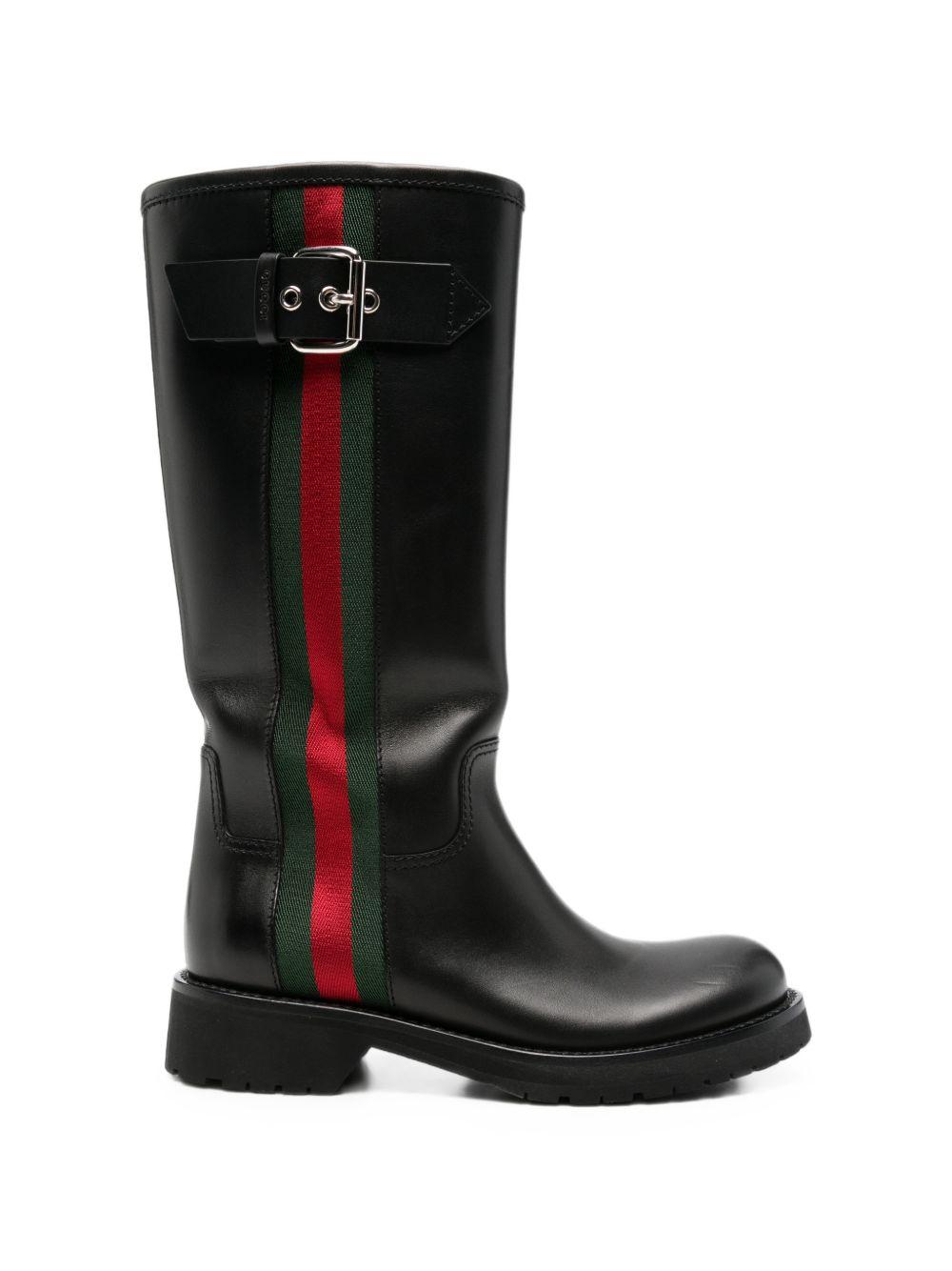 GUCCI Black Leather Mid-Calf Boots