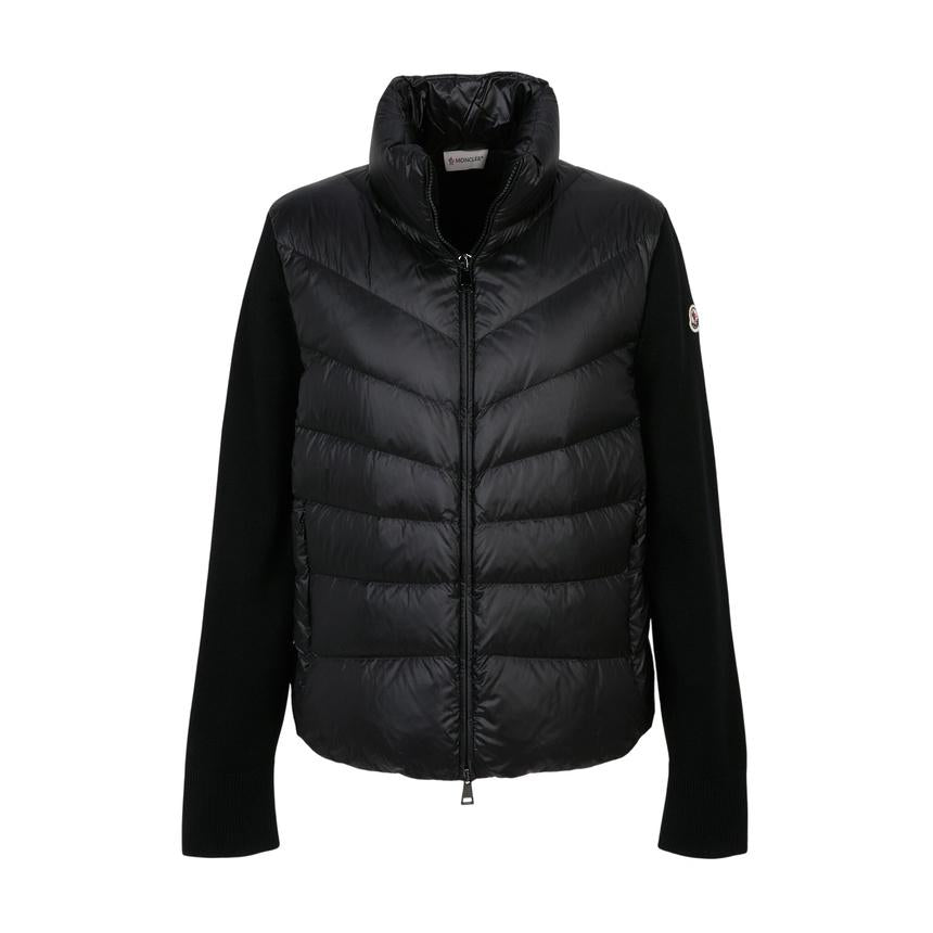 Moncler Women’s Padded Zip-Up Knit Cardigan Black