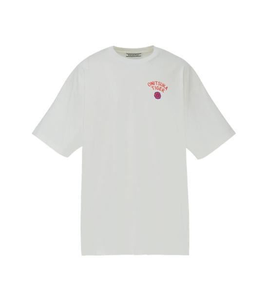 Onitsuka Tiger Short Sleeve T-Shirt Men's White Cotton 2183B561 100 WHITE DOM