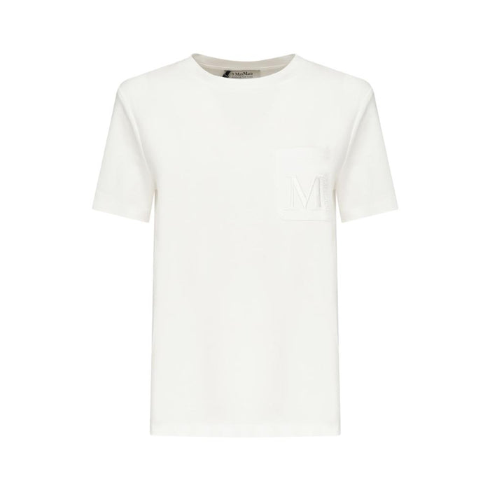 Max Mara MADERA Embroidered Logo T-Shirt White 252997 6011