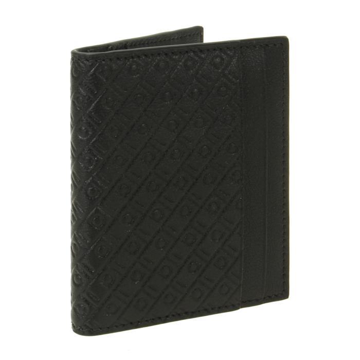 Ferragamo Monogram Leather Card Holder Black